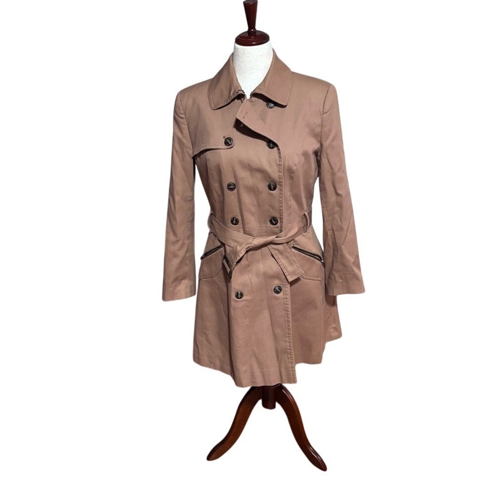 ASOS Classic Balletcore Flounce Hem Trench Coat Belted Jacket with Zippers|Sz 10